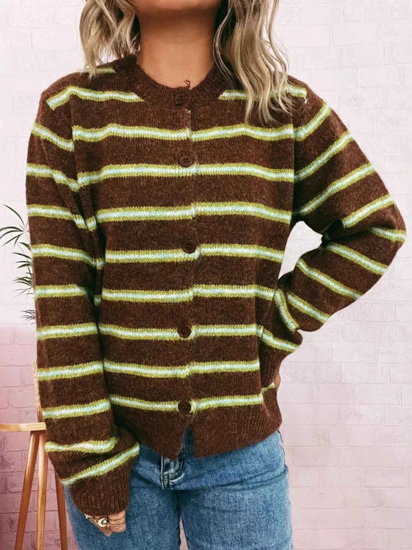 Striped Button-Up Long Sleeve Cardigan 1e7242da017d4549b1acf545e76366fa-Max-Origin