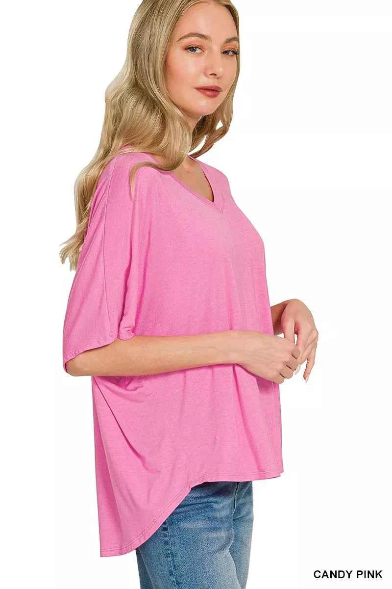 Zenana V-neck Oversized Top & Pants Set 1e796496c9e2475d8581abd02d882da9-Max-Origin