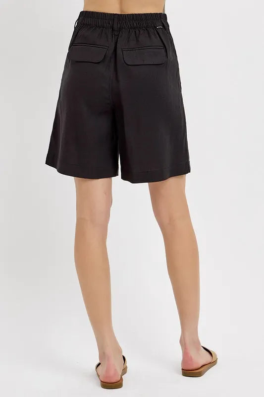 High Rise Pleated Front Shorts 1e8ae370-77b6-44a4-a22b-e96666a1ecd7-Max