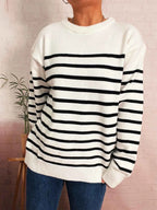 Striped Round Neck Drop Shoulder Sweater 1e8b7e0842604ef1a0b0323b2149d4f6-Max-Origin