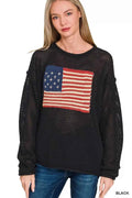 Zenana American Flag Crew Neck Sweater BLACK 1e965f0141194fe598b49a027d95c485-Max-Origin