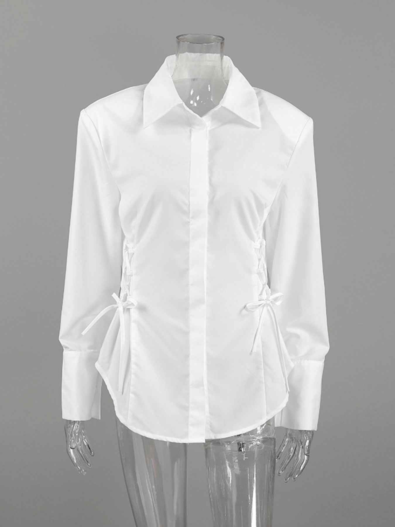 Side Lace Up Button Up Shirt 1e9ced9f0eae471a84786060cd1142d2-Max