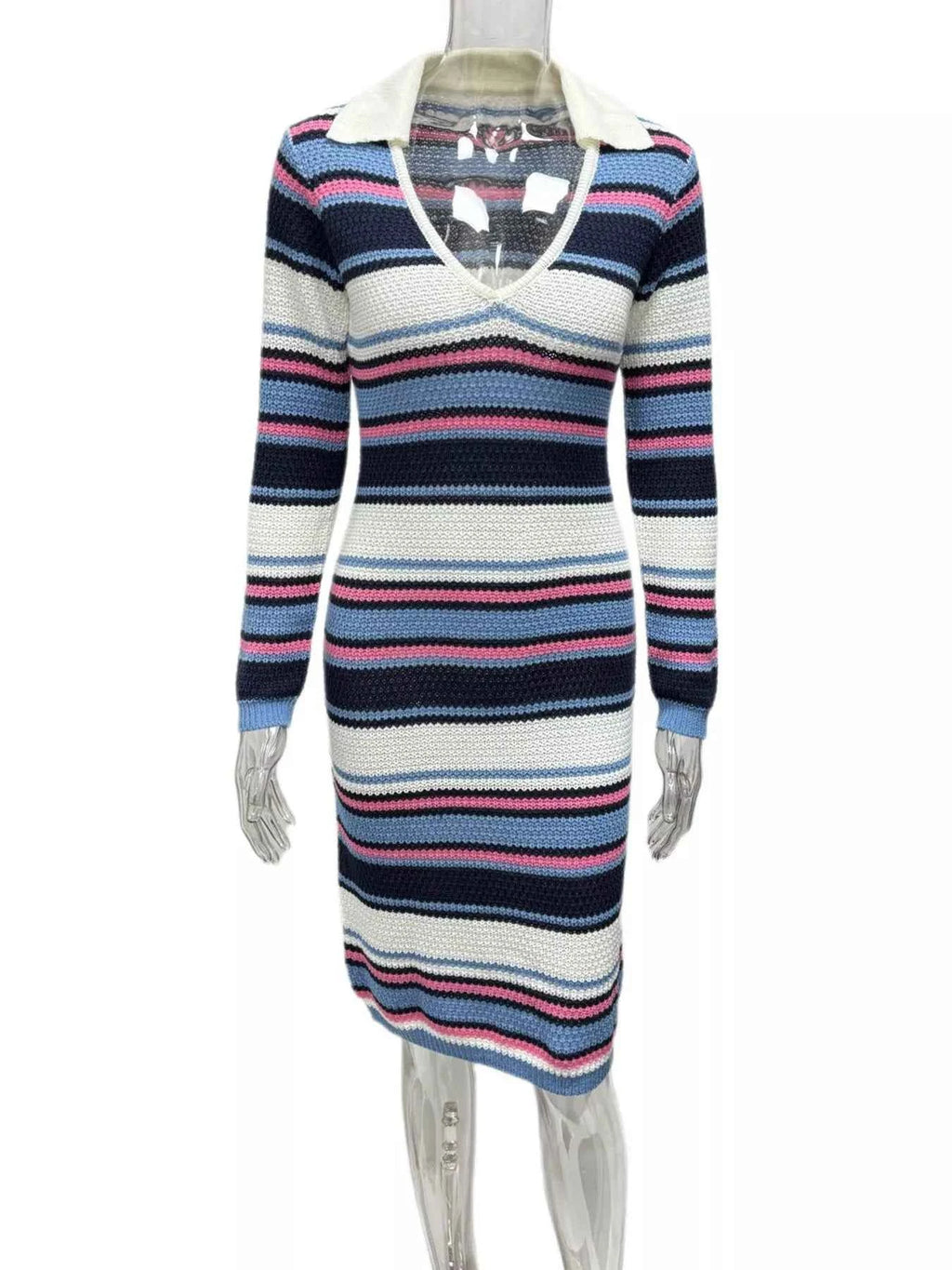 Striped Knitted Bodycon Sweater Dress 1eaeec4f-4b4b-4ed0-849b-8da0887cd80a-Max-Origin