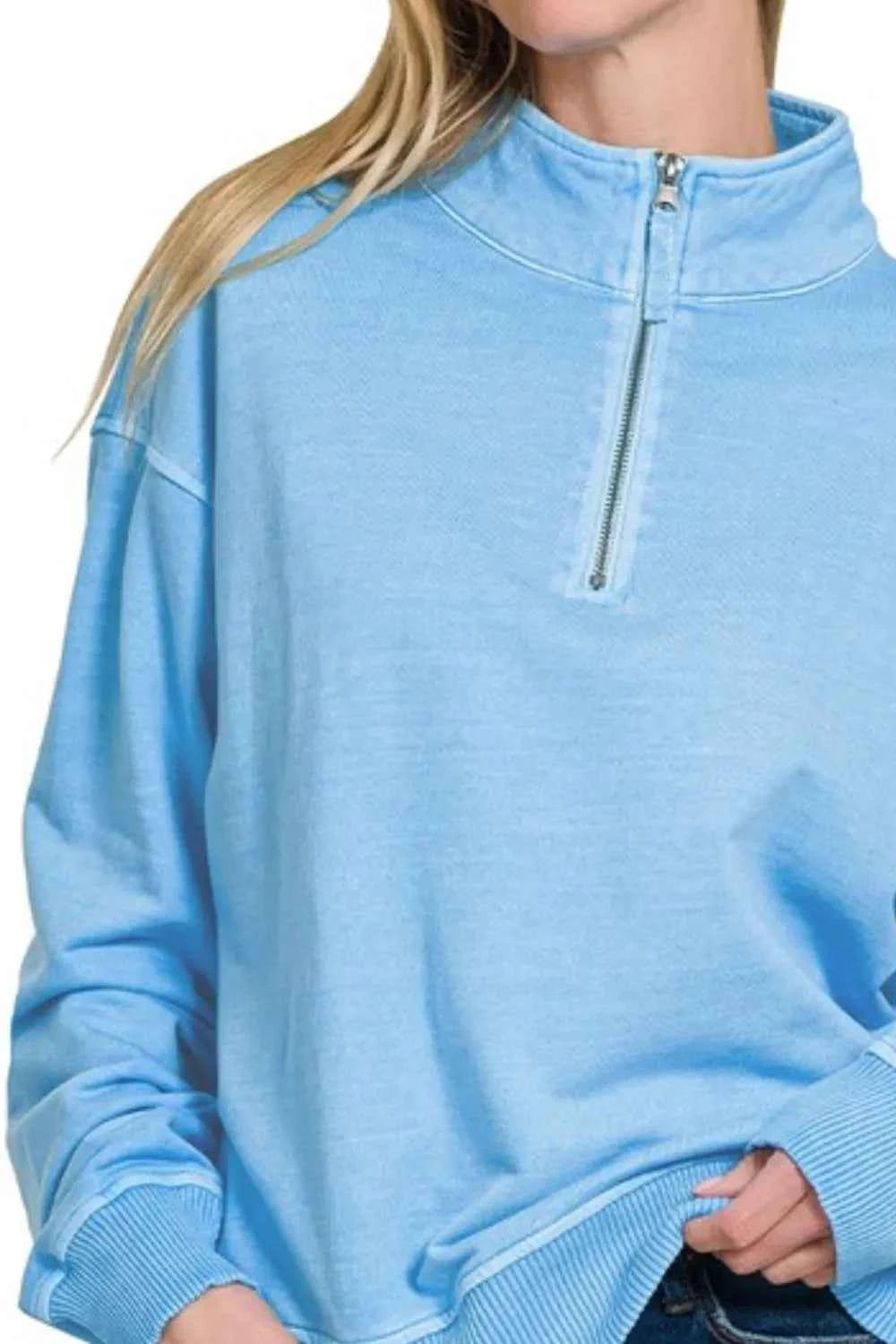 F/terry Pigment Dye & Enzyme Washing Half Zip Top 1eb4764b-cca7-424a-80d5-05b4e9b138e3-Max-Origin