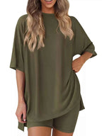 Full Size Half Sleeve T-Shirt and Shorts Set Plus Size Army Green 1ebac1ac-0e53-4d18-b28b-7cd4be887c7f-Max-Origin