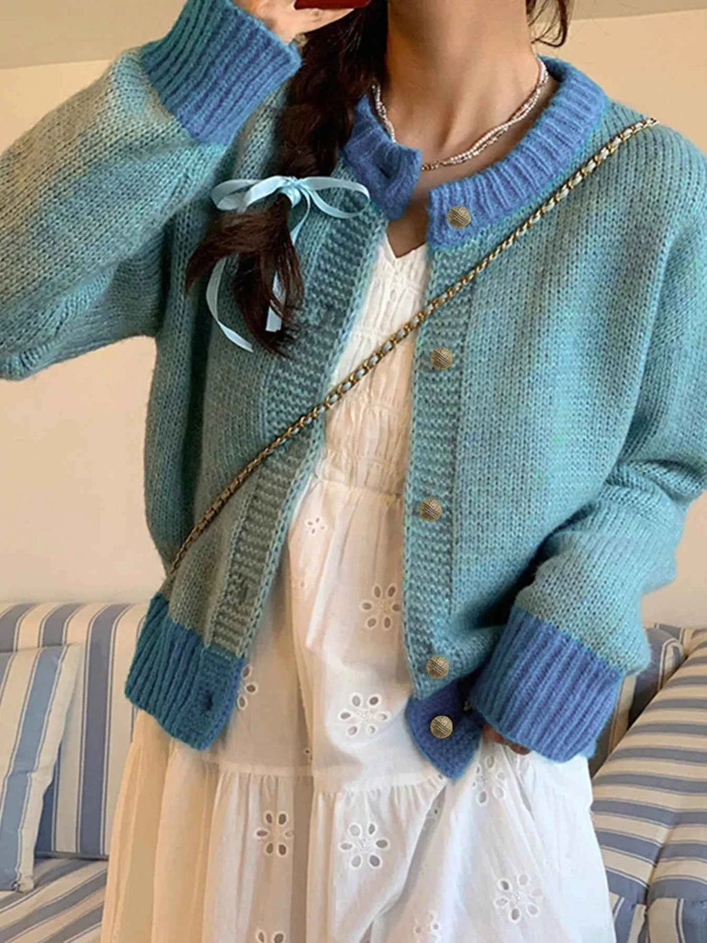 Color Block Button Up Cardigan 1ecc5f9b9ca144e78c27a536a232d493-Max-Origin