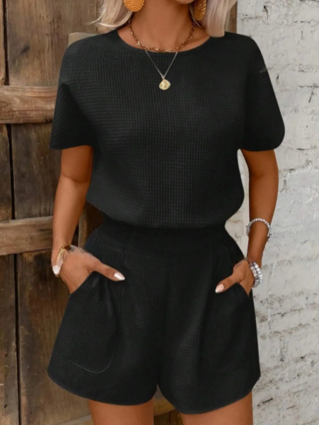 Round Neck Short Sleeve Top and Shorts Set 1ece9f71-6dd8-42c7-8181-b982881ae5aa-Max-Origin