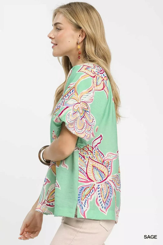 Paisley Print Puff Sleeve Top 1edaaee1-9b9b-4cd1-9800-ea35176739f0-Max-Origin