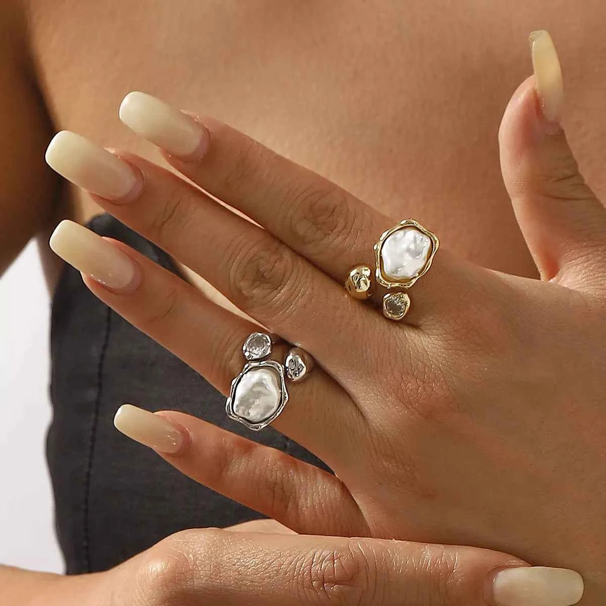 Irregular Pearl Open Ring 1eea478c-77a4-4748-aed0-69a7462d45d8-Max-Origin