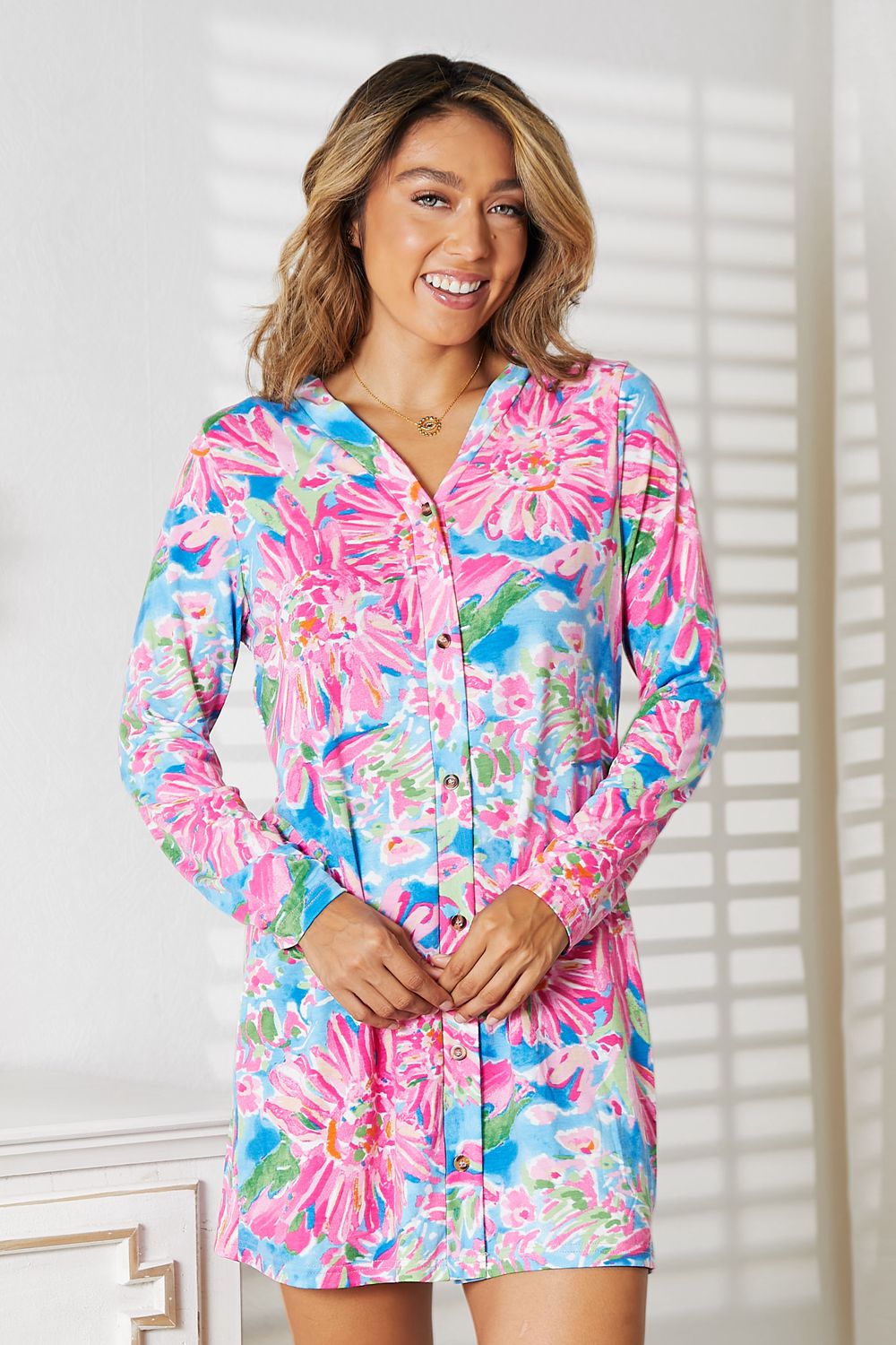Double Take Floral Open Front Long Sleeve Cardigan 1f2702fc582142ccbadea3d22cca527e-Max