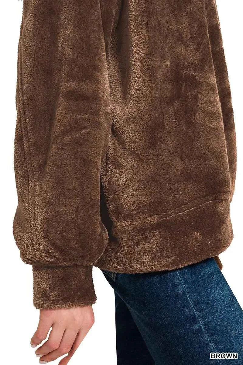 Zenana Faux Fur Half Zip Pocket Pullover 1f281d1250fc44f69f83b036e1341880-Max-Origin
