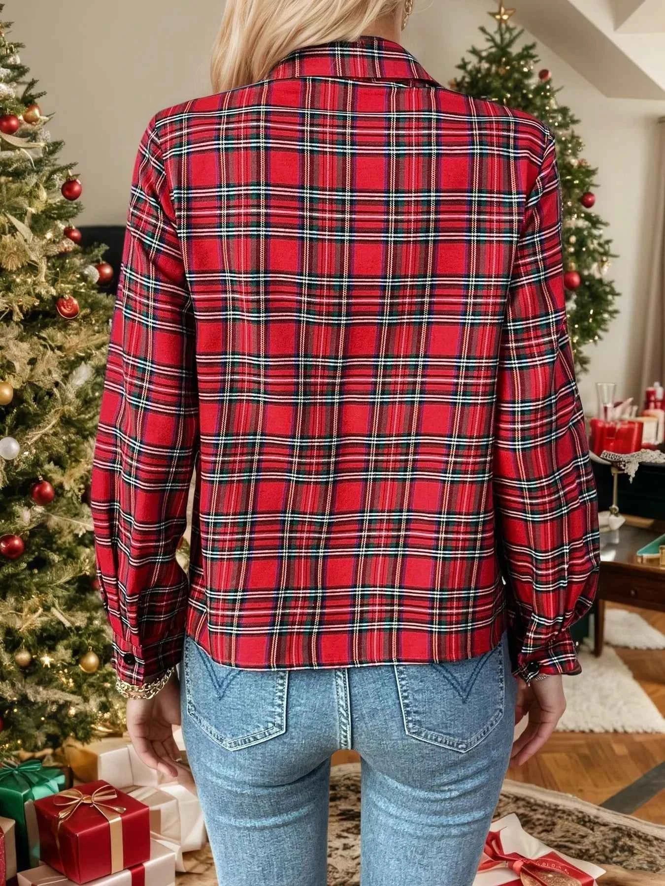 Plaid Long Sleeve Button-Down Shirt 1f38ec3a1514436b85678c936272e41e-Max-Origin