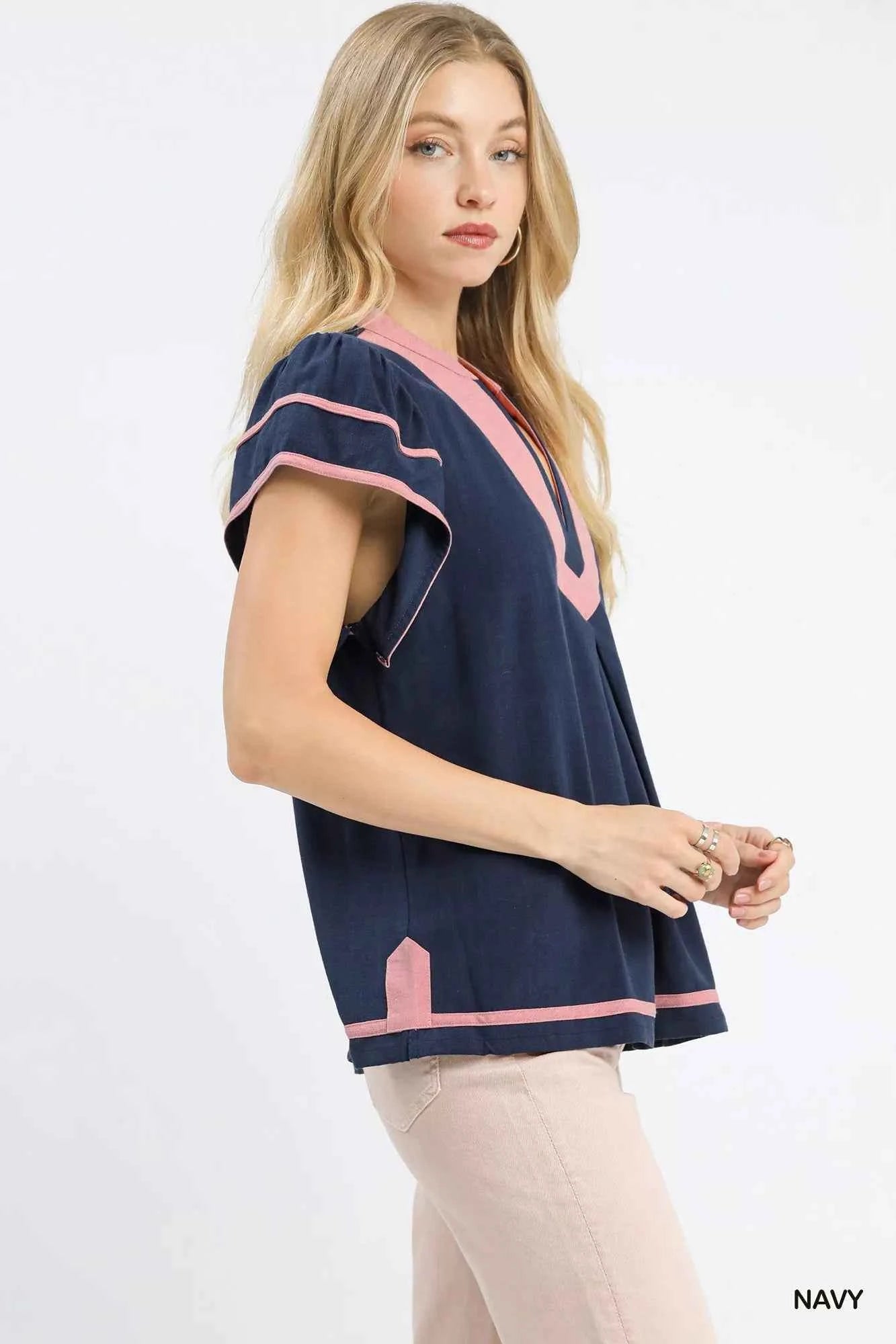 Linen Ruffle Sleeve Top 1f3c585a-2add-45f7-adca-ec65479713c8-Max-Origin