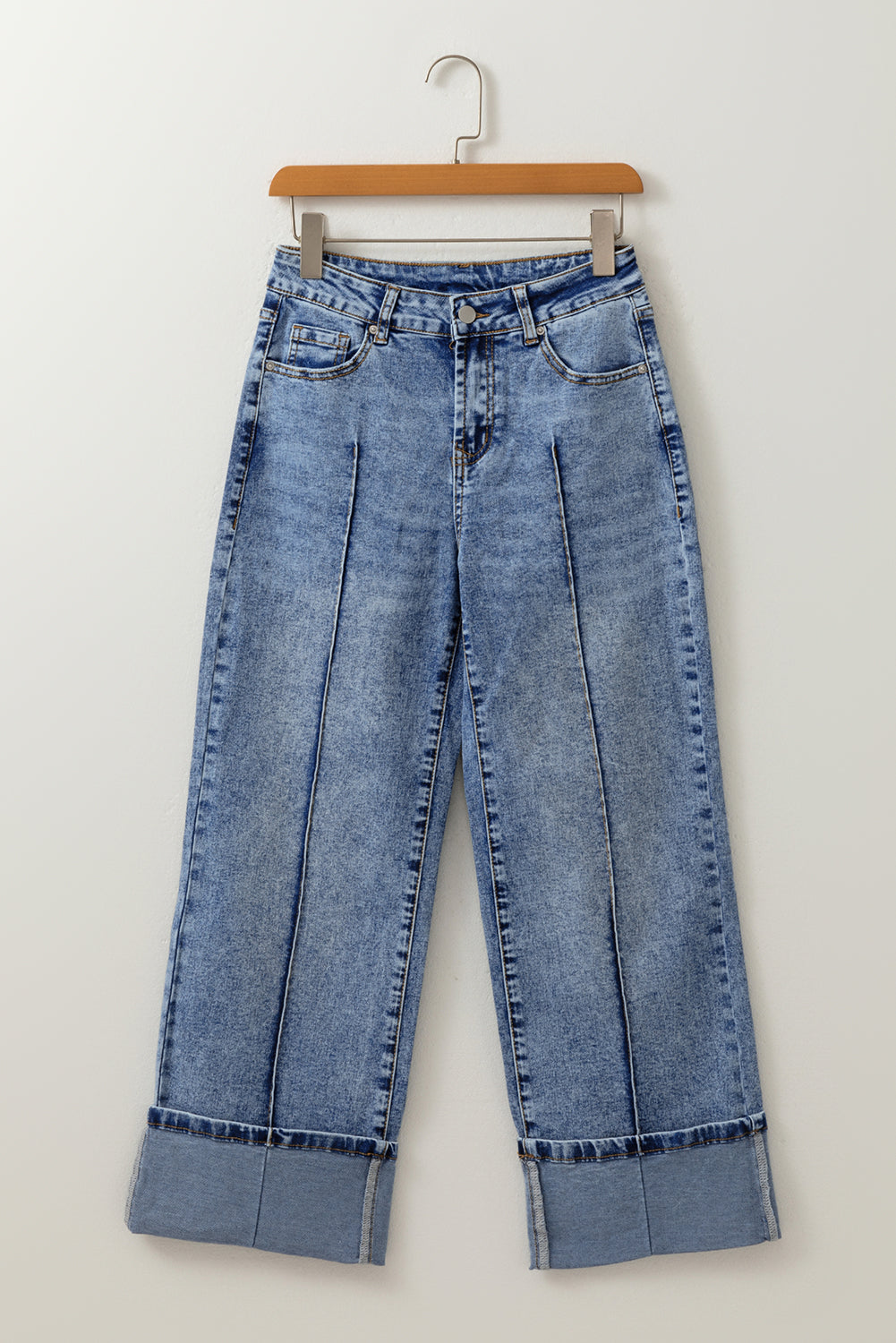 Myosotis Center Seam Straight High Waist Jeans 1f476d8cfa0fea98