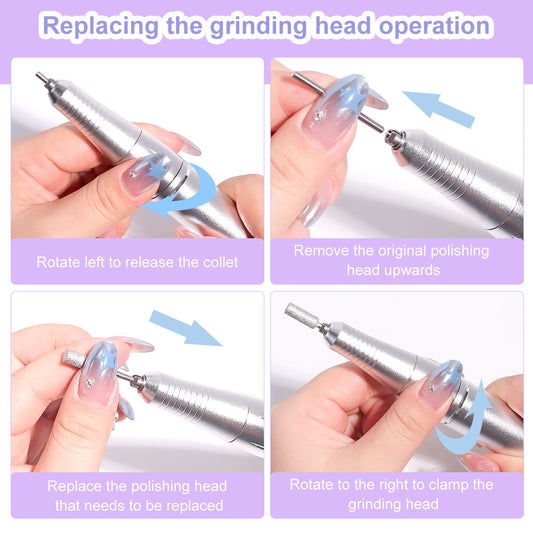 Electric Nail Drill Professional 45000RPM - Rechargeable Nail Drill Kit Portable Electric Nail File With Complete Bits For Acrylic Nails Gel ishing Removing 1f4ae22a-7823-491b-927a-0b9a5d138058
