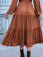 Ruffled Hem V-Neck Balloon Sleeve Dress 1f53cc09-df40-4d61-8dd7-43f1a6dbdbc0-Max-Origin