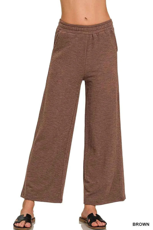 Zenana Cotton Slub Wide Leg Pants BROWN 1f55726a984a49cf86e698c26d6f5709-Max-Origin