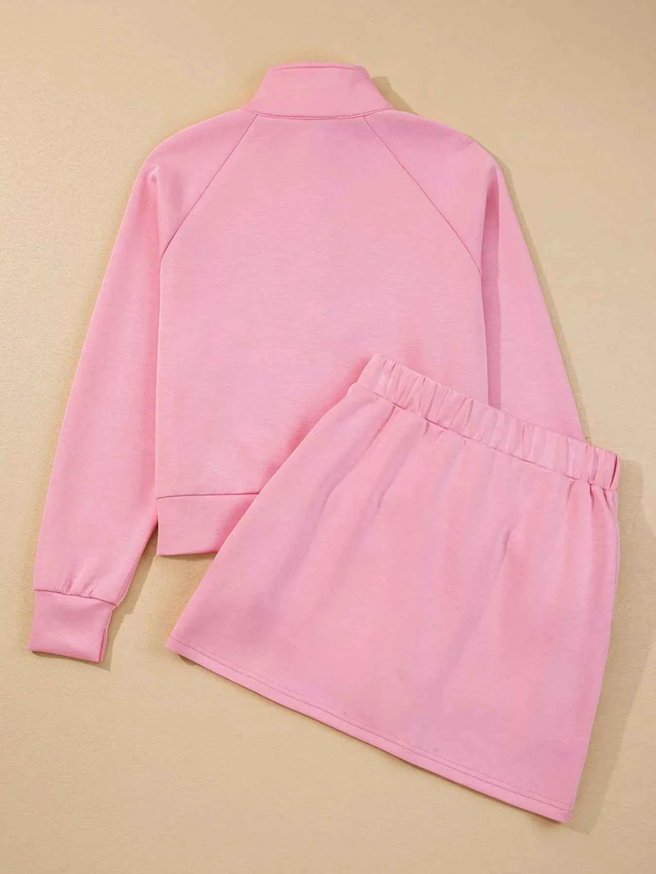 Half Zip Long Sleeve Top and Mini Skirt 2pcs Outfit 1f5e934abc464ab488a1164a31a1b49d-Max-Origin