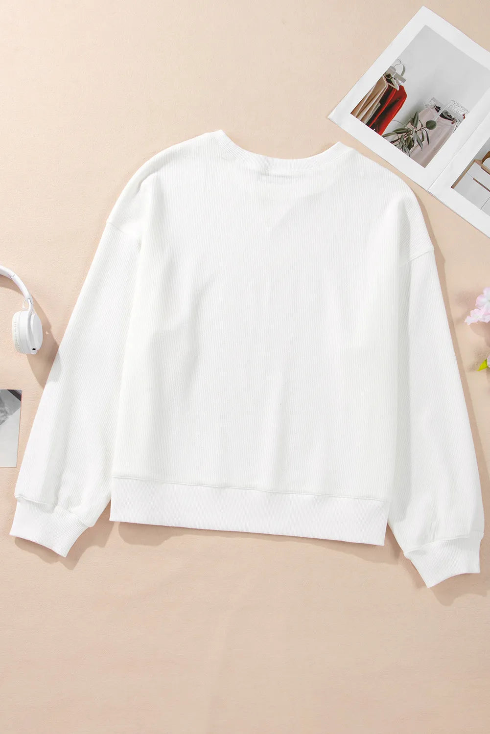 Bow Round Neck Long Sleeve Sweatshirt