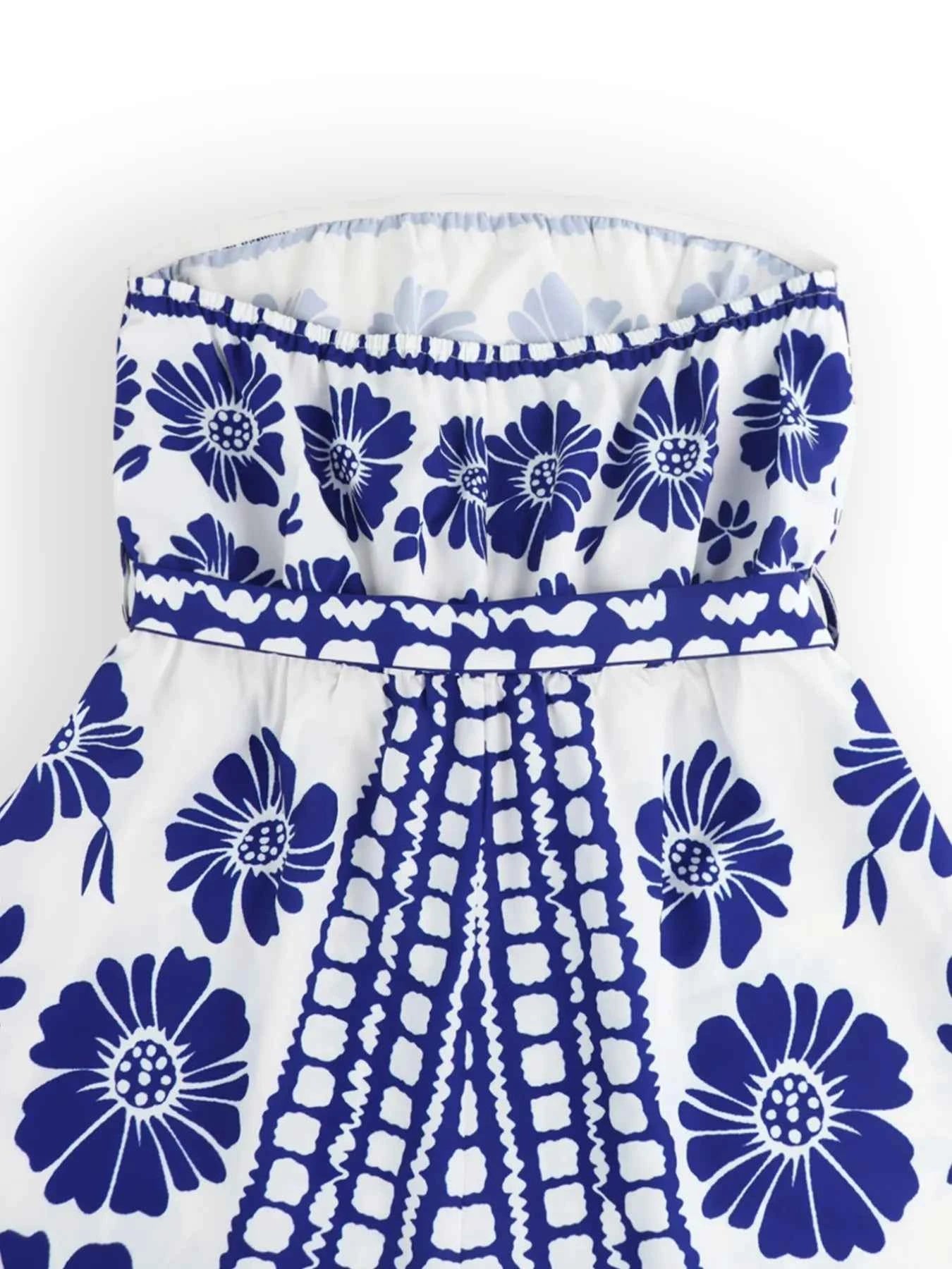Printed Tube Tie Waist Romper 1f6357ed-7126-475a-932e-c678cf5f1c24-Max-Origin