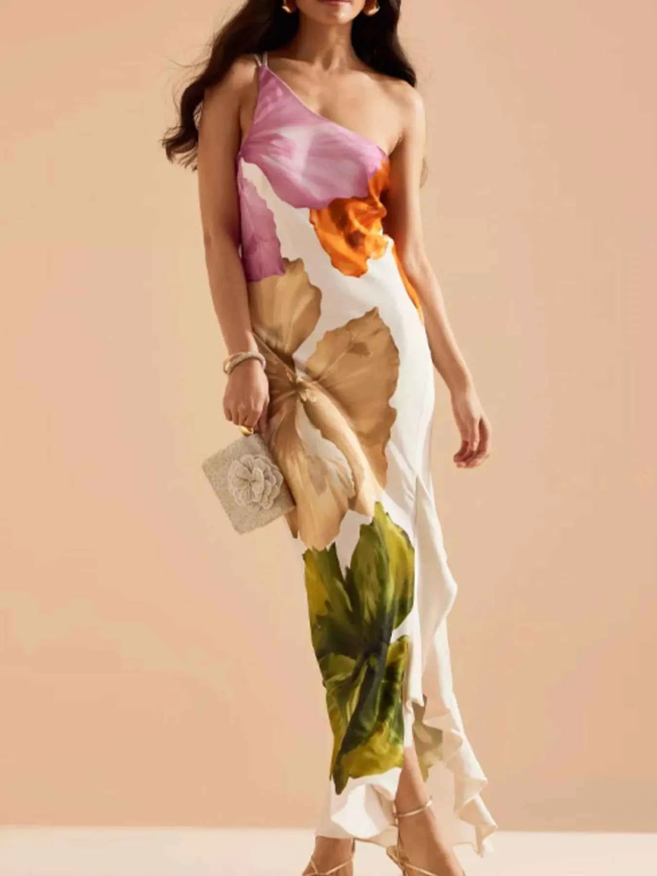 Floral Print Single Shoulder Maxi Dress 1f686241-7f8b-4e7e-8502-5a918410ca99-Max-Origin