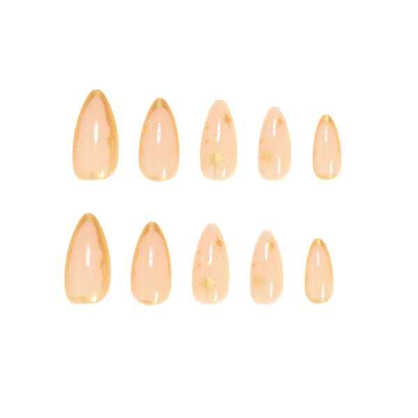 Press on Nails Almond - Gold Line Design 24 Pcs 1f69b82a-97c2-4dd0-b321-60a324e3f8ba