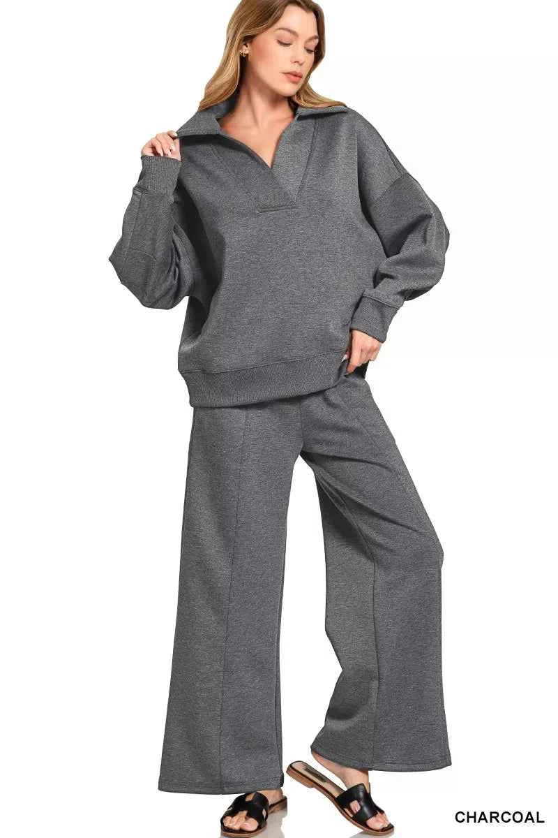 Zenana Scuba Collared Pullover and Pants Set 1f7463815f3646eca9b1c65d7c0dbc2b-Max-Origin
