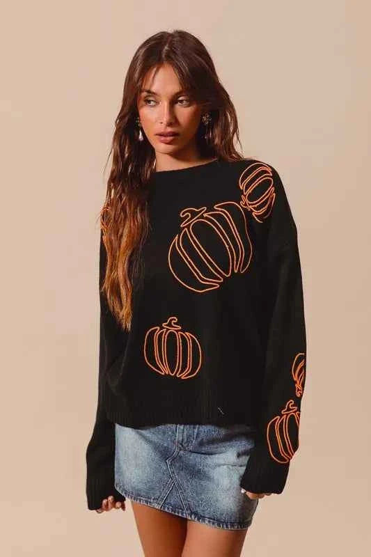 SO ME Pumpkin Embroidered Halloween Thanksgiving Sweater 1f7d2466-d38f-4311-870e-f6f5ce6d37c7-Max-Origin