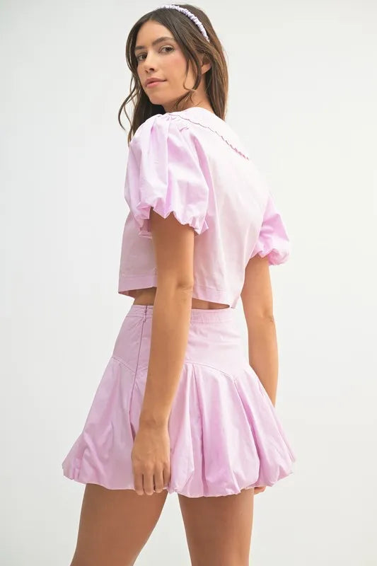 Puff Sleeve Button Down Top and Bubble Skirt Set 1f8185ba039e43f29b1c314c1037e199-Max-Origin