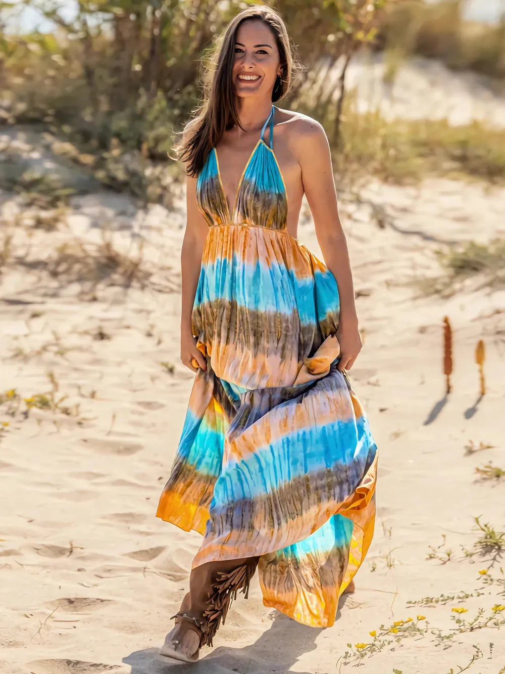 Tie-Dye Halter Neck Dress 1f82a1ec-3091-4e69-a46b-129f12e9560a-Max