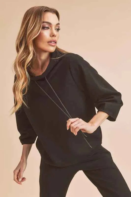 Aemi + Co Lightweight Drawstring Mock Neck Sweatshirt Black 1f8cb7cf-4a78-4a95-9449-cf28b7f0f56a-Max