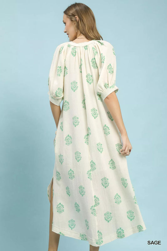Printed Cotton Gauze Midi Dress 1f919a70-fc0b-4a54-b1c3-4fe312064d11-Max-Origin