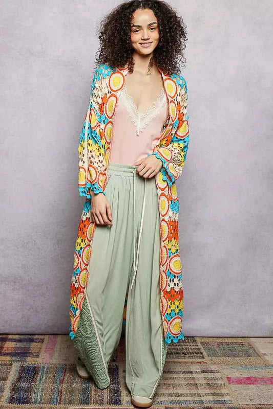 Scalloped Edge Open Front Crochet Cardigan with Colorful Stripe Pattern 1f9b4acb-a0c3-4584-8ec2-69694efbfd8d-Max-Origin