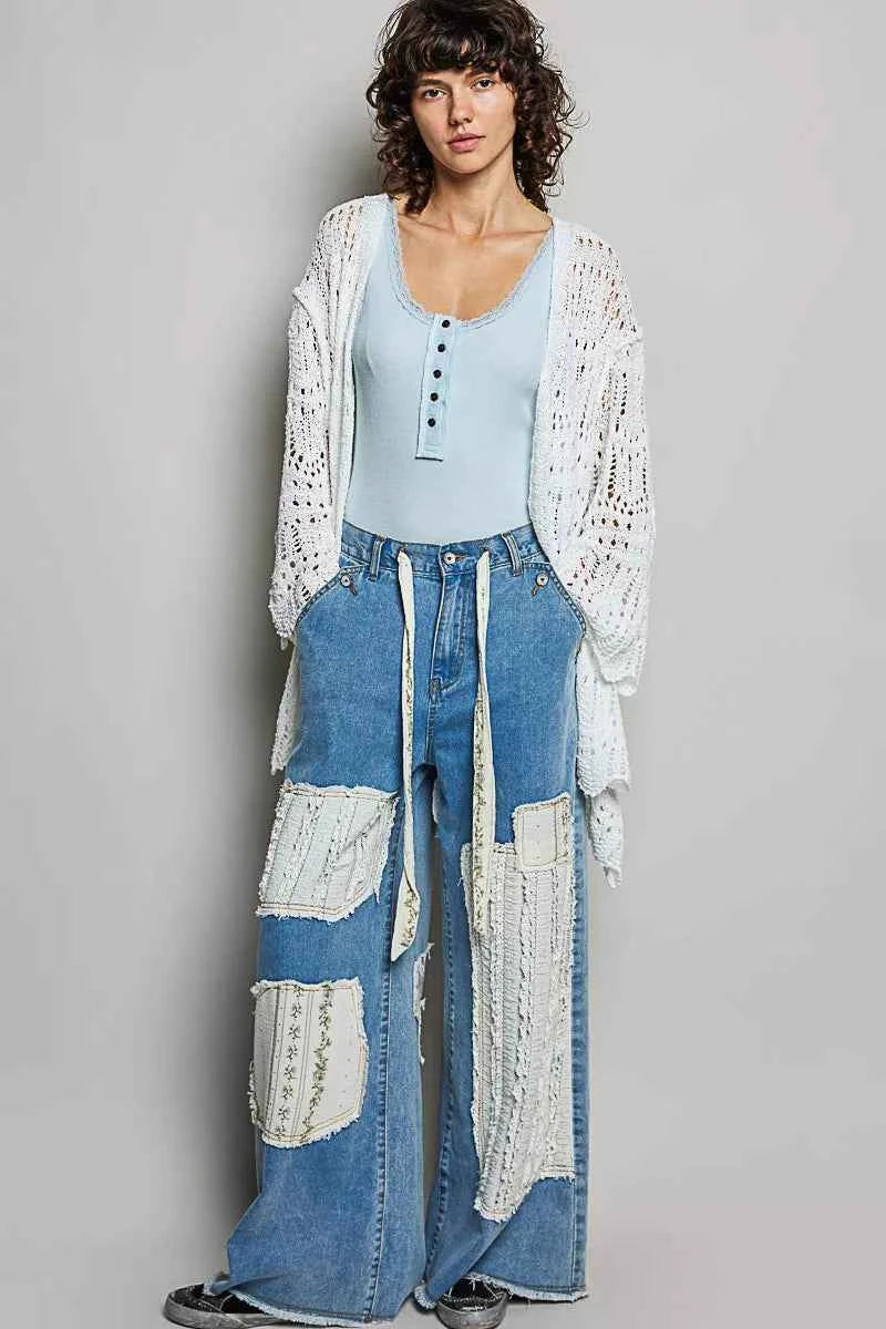POL Openwork Lightweight Open Front Cardigan with Scalloped Edge 1fb28864-ccf2-4b25-a2bd-385d4c89ee72-Max-Origin