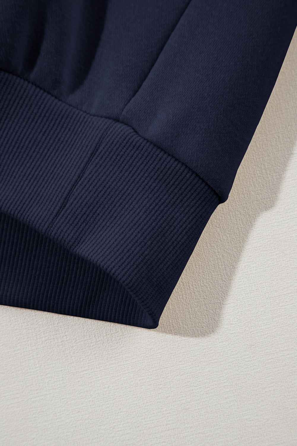 Navy Blue Solid Exposed Seams Hoodie and Joggers Activewear Set 1fb54e8bbfa5045b