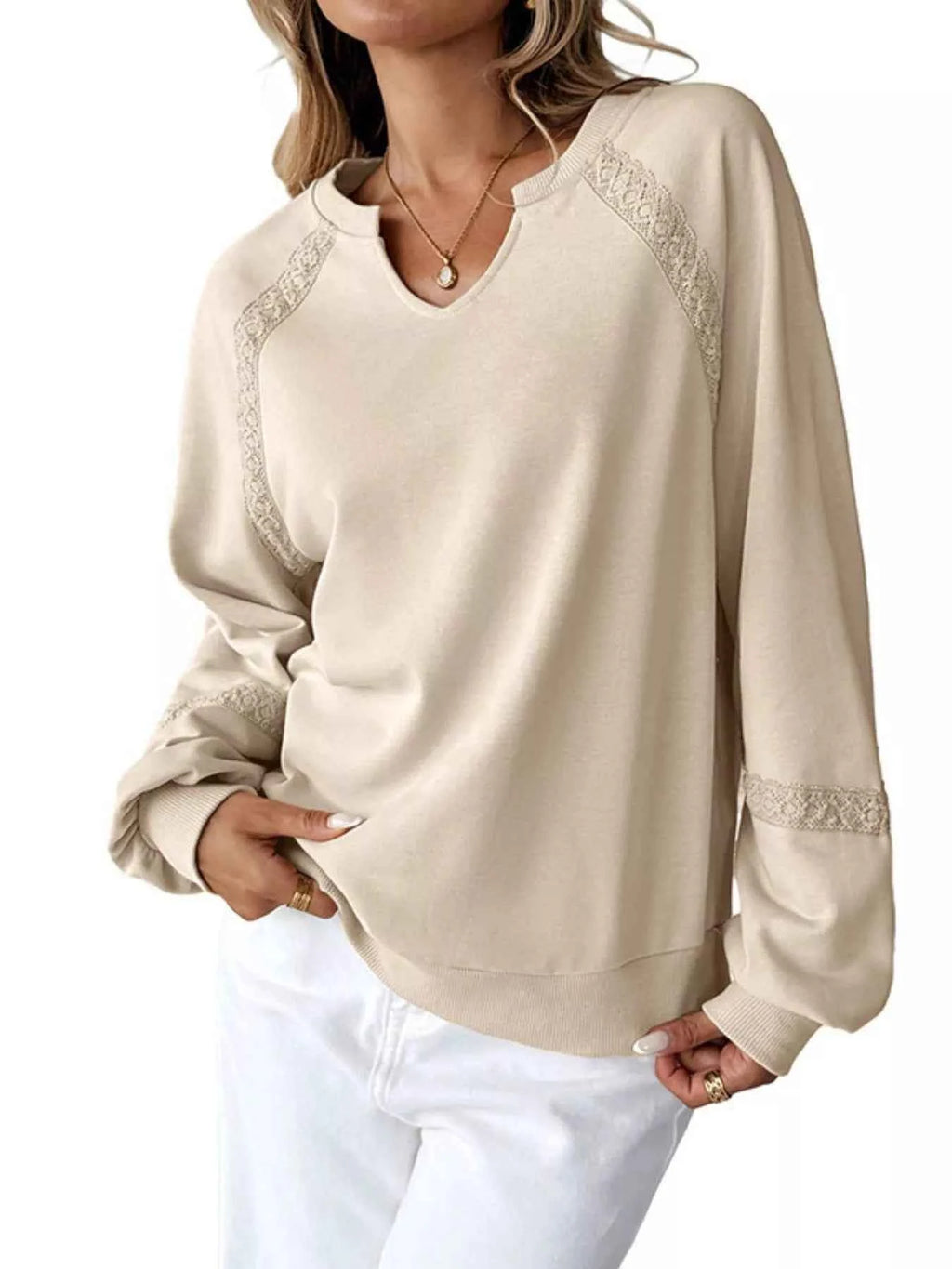 Notched Raglan Sleeve Sweatshirt 1fbbb082-d6c9-4481-a36e-0139bc0552de-Max-Origin