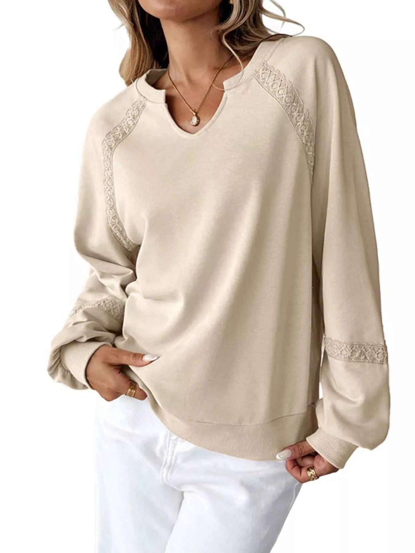 Notched Raglan Sleeve Sweatshirt 1fbbb082-d6c9-4481-a36e-0139bc0552de-Max-Origin