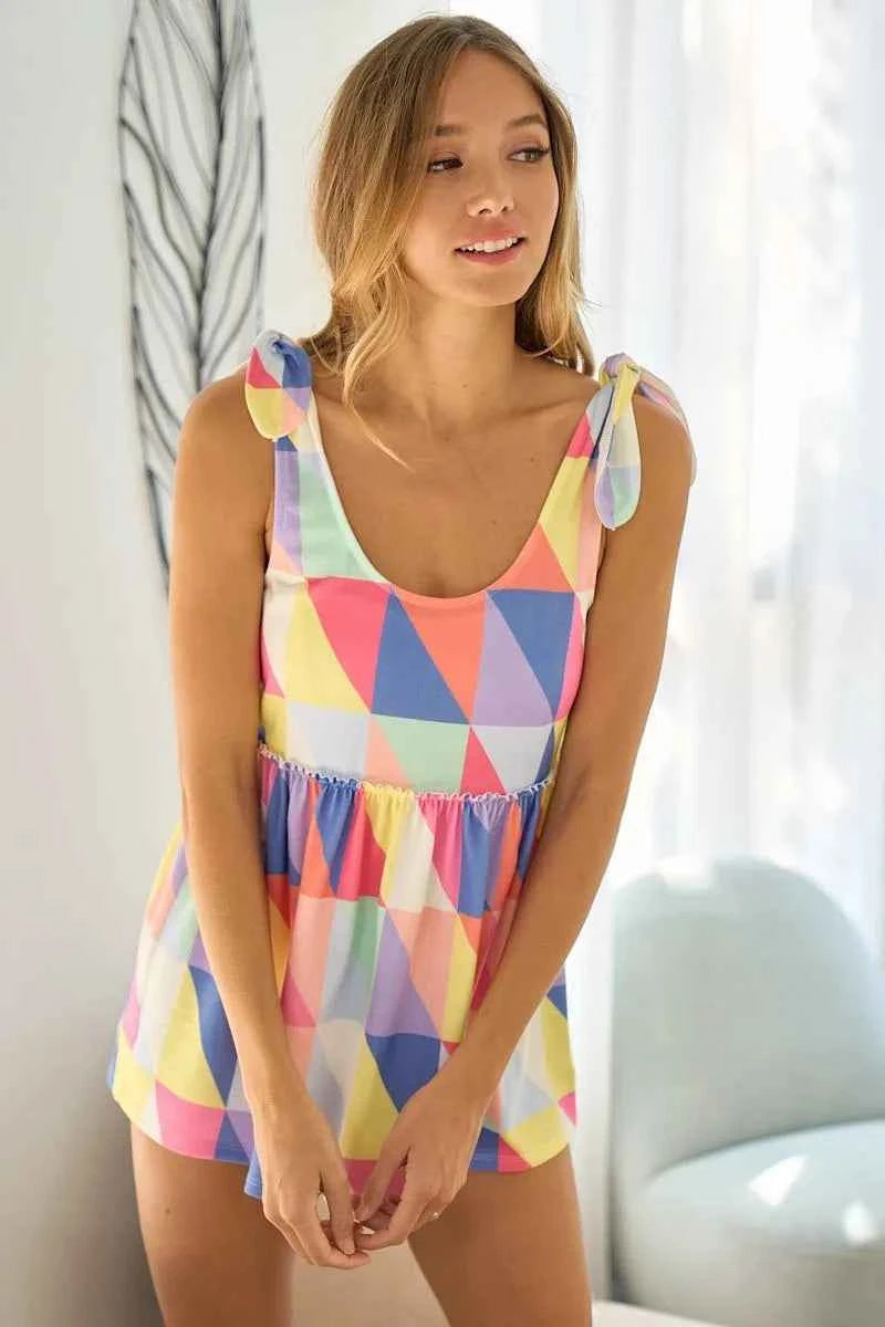 BiBi Multi Color Block Brushed Tied Ribbon Shoulder Top 1fc27583b18e48e8abf32e735d7b094e-Max-Origin