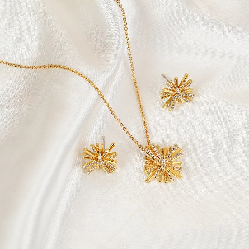 Starburst Gold-Plated Earrings and Necklace Set 1fde34ba-675c-496a-8e9c-359feebcf72e-Max