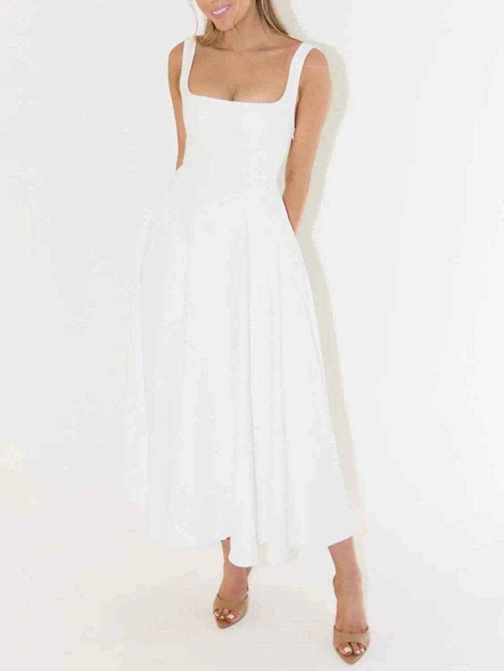 Square Neck Sleeveless Midi Dress 1fe15d6c-f3b9-4d27-a708-86131ad87f6b-Max-Origin