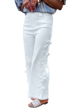 White Bowknot Side Detail Straight Leg Loose Jeans 1fe89b4c5be88df7