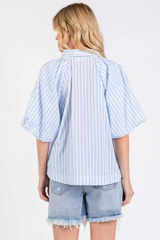 Mittoshop Button Down Striped Puff Sleeve Shirt 1ff79233-6378-4218-8797-cae36992587f-Max