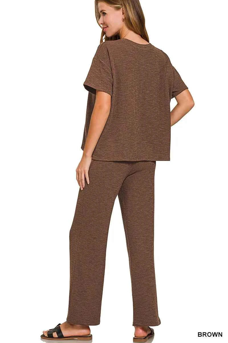 Zenana Slub Short Sleeve T-Shirt and Pants Set 1ffe7960ada34a729fa7ebc6b7199dee-Max-Origin