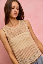 SO ME Crochet Lace Light Weight Sweater Vest 20061956b2854709a2b5f4bc0dc13cec-Max