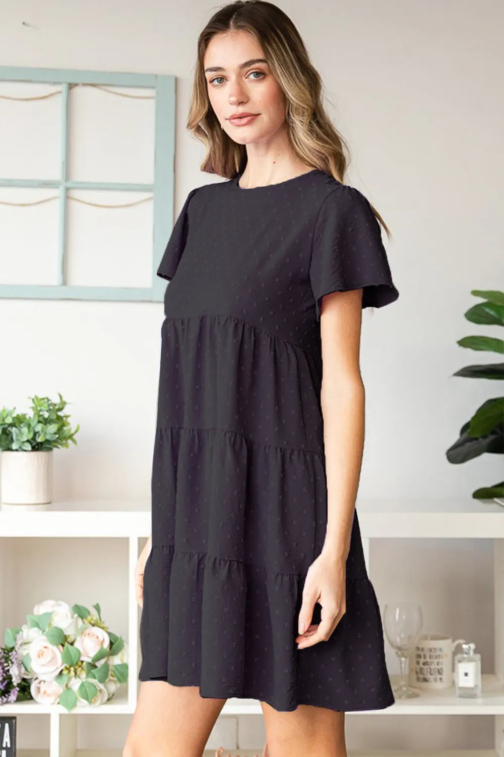 Heimish Swiss Dot Short Sleeve Tiered Dress 200abda3-a2f5-43f7-a132-cc8e3fc14001-Max