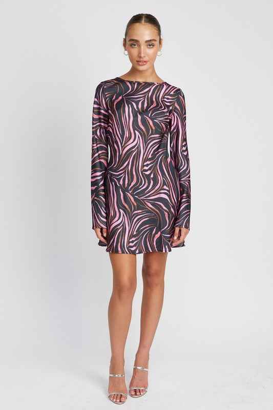 ZEBRA PRINT MINI DRESS WITH LACED UP BACK 20117105_74faf7b1-33bb-4459-a0d2-da14dd1a894b