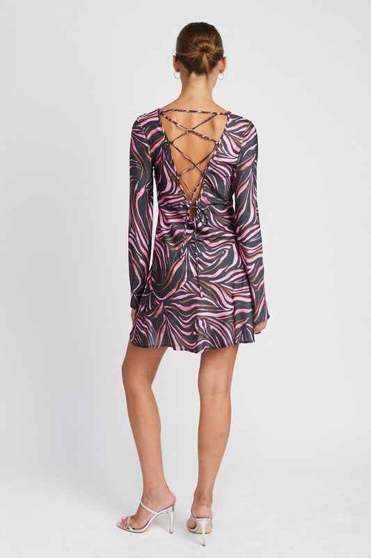 ZEBRA PRINT MINI DRESS WITH LACED UP BACK 20117105_a32c4ffe-5379-4ec9-a02d-49c0aca40b62