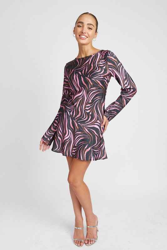 ZEBRA PRINT MINI DRESS WITH LACED UP BACK ZEBRA PURPLE 20117105_e919be44-90d5-465b-b731-56474691b62c