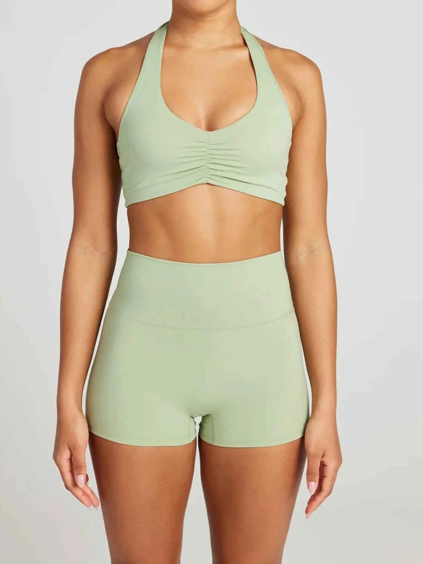 Halter Neck Cami and Shorts Active Set Light Green 201ad597ff0f4cf08554b76d3c803d55-Max-Origin