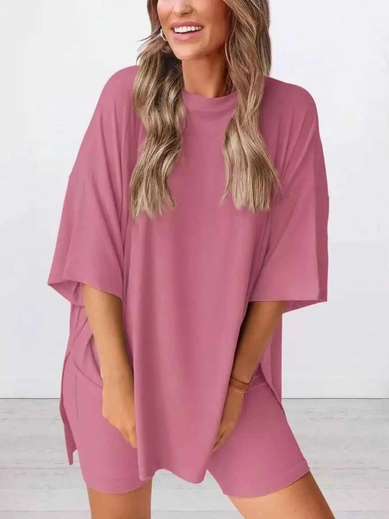 Full Size Half Sleeve T-Shirt and Shorts Set Plus Size Pink 201bafb1-e0e6-4afb-8a4f-b0c2ee5588b5-Max-Origin